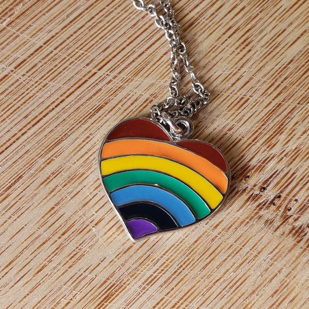 Rainbow heart necklace